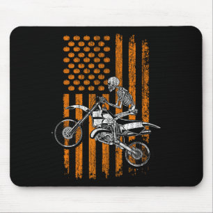 Tapis De Souris Moto Cross Skeleton Halloween Hommes Garçons Moto