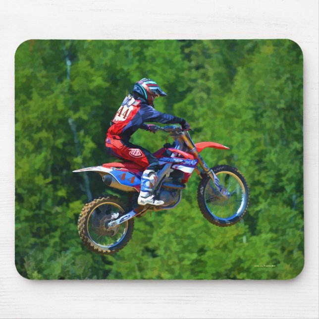 Tapis De Souris Motocross Dirt-Bike Champion Racer (Devant)