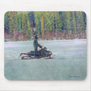 Tapis De Souris Motoneige cool sur le thème des sports d'hiver de 