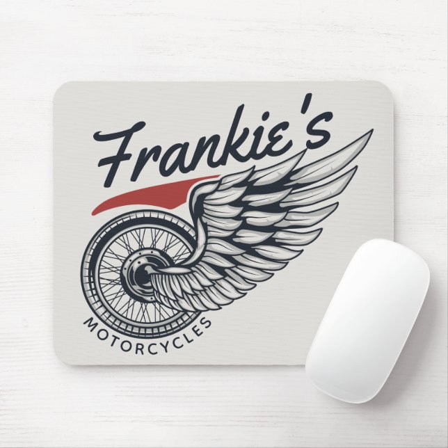 Tapis De Souris Motos personnalisées Flying Tire Biker Shop (Avec souris)