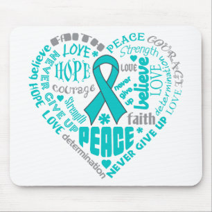 Tapis De Souris Mots de coeur de conscience de sclérodermie