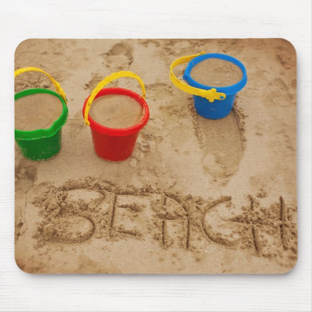 Tapis De Souris Mots de sable de plage (Devant)