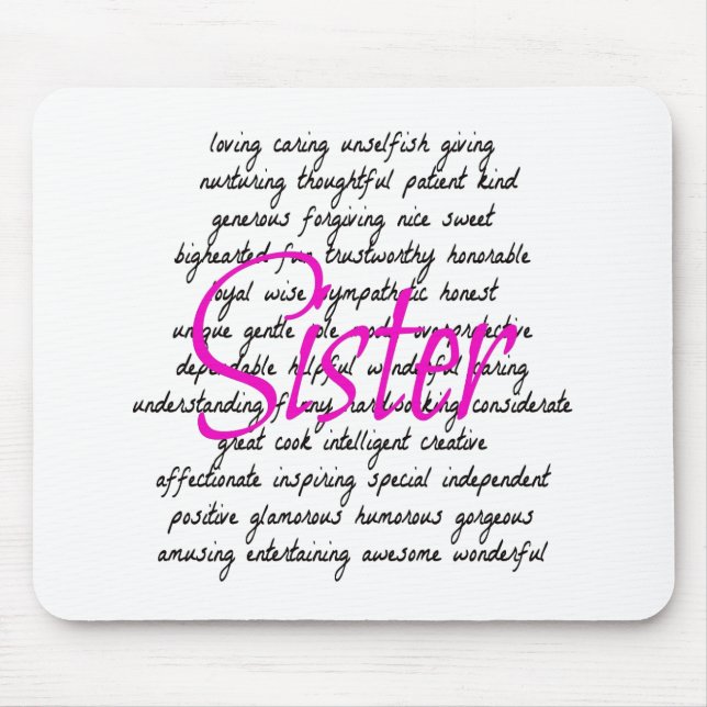 Tapis De Souris Mots de soeur (Devant)