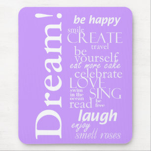 Tapis De Souris mots inspirés de motivation - rêve, rire