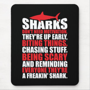 Tapis De Souris Mots Motivationnels - Être un requin