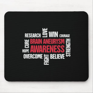 Tapis De Souris Mots Présents Cerveau Aneurysme Sensibilisation
