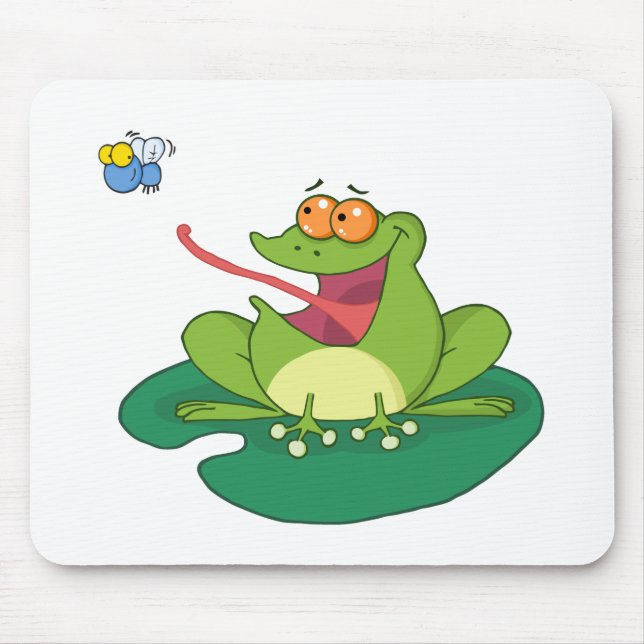 Tapis De Souris Mouche contagieuse de grenouille de bande dessinée (Devant)