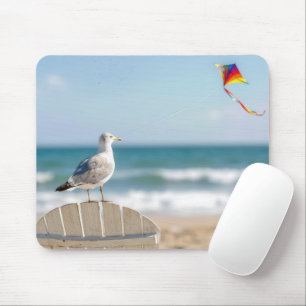 Tapis De Souris Mouette faisant voler un cerf-volant