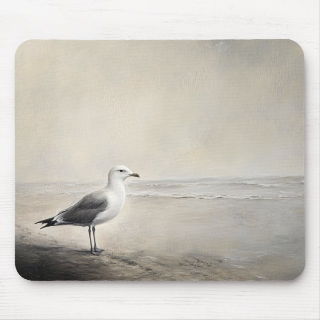 Tapis De Souris Mouette solitaire au bord de l'eau (Devant)