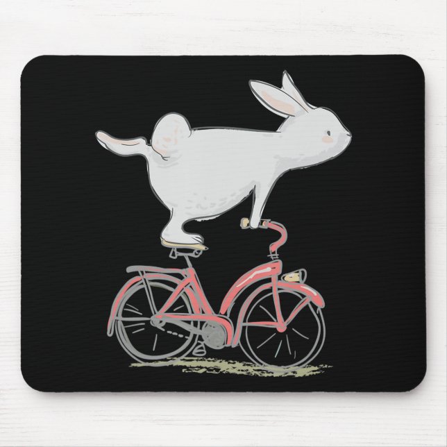 Tapis De Souris Moulin De Lapin Sur Vélo À Vélo (Devant)