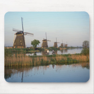 Tapis De Souris Moulins à vent, Kinderdijk, Pays-Bas