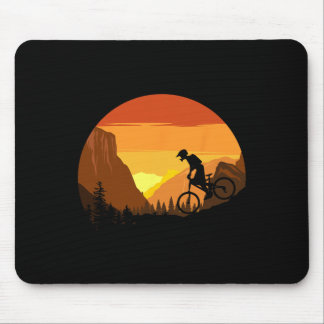 Tapis De Souris Mountain Biking Retro Sunset Trail Rider 