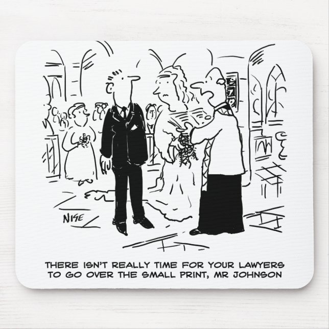 Tapis De Souris Mouse Mat with Church Service Mariage Vicar (Devant)