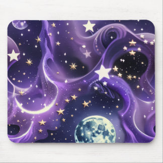 Tapis De Souris Mouse Pad – Luxury Purple Celestial Moon Phases