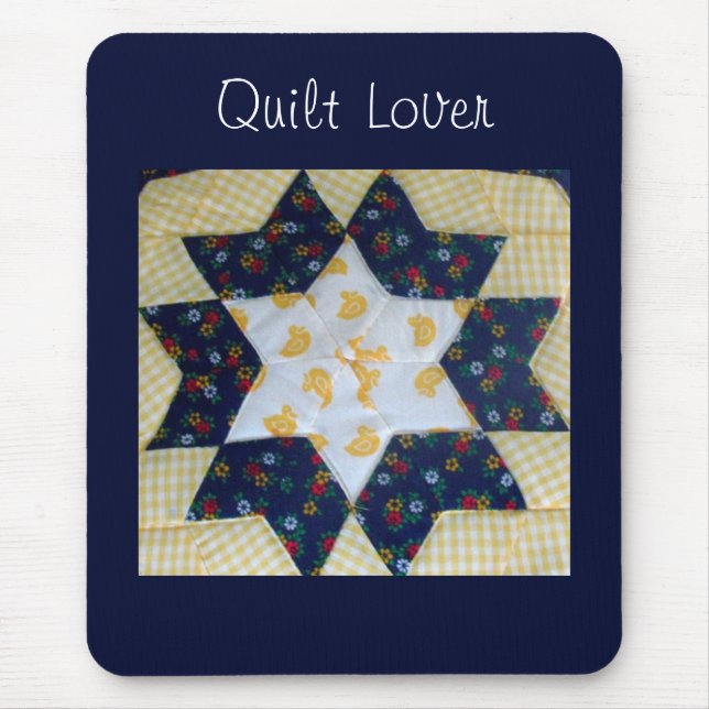 Tapis De Souris Mouse Pad - Star Quilt Pattern (Devant)