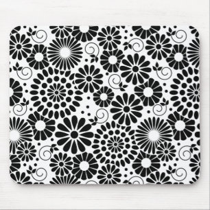 Tapis De Souris Mousepac à fleurs noires rétro