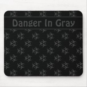 Tapis De Souris Mousepac à risque biologique gris avec texte perso