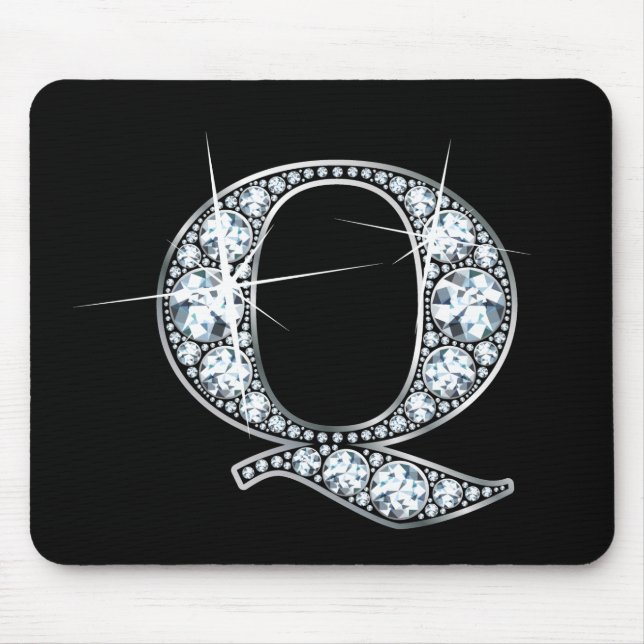 Tapis De Souris Mousepad à bille de diamant "Q" (Devant)