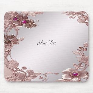 Tapis De Souris Mousepad à fleurs rose