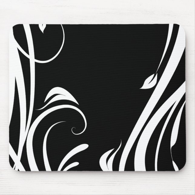 Tapis De Souris Mousepad arabesque noir et blanc (Devant)