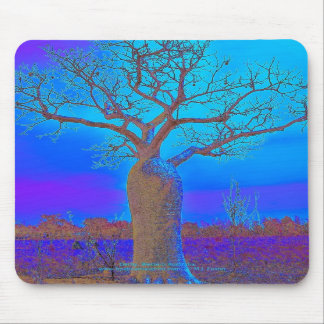 Tapis De Souris Mousepad - arbre bleu élégant de Boab