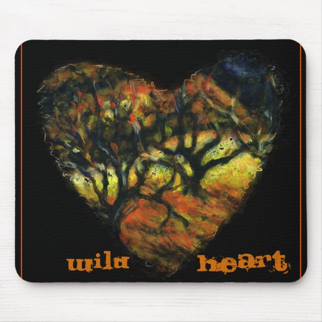 Tapis De Souris Mousepad au coeur sauvage avec arbres (Devant)