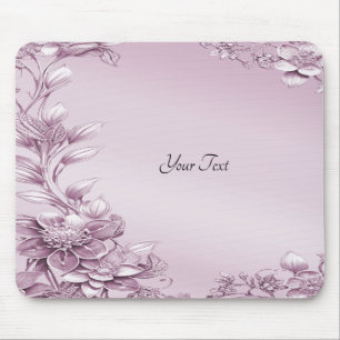 Tapis De Souris Mousepad au feuillage rose