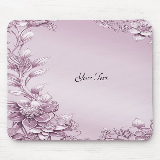 Tapis De Souris Mousepad au feuillage rose (Devant)