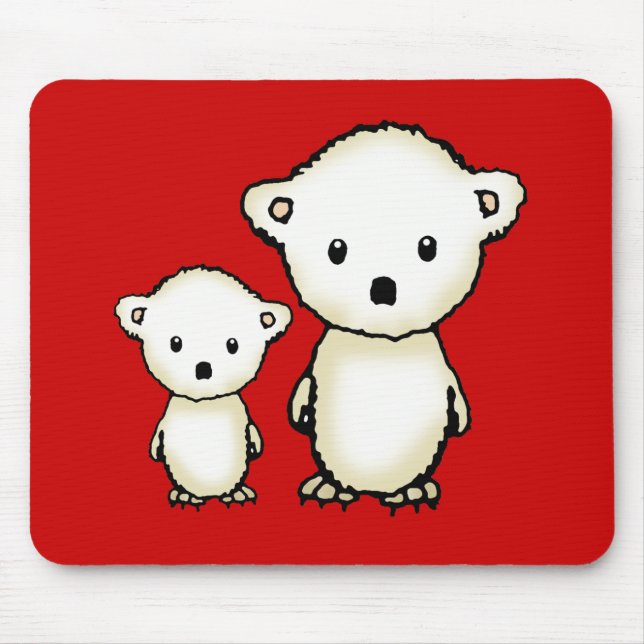 Tapis De Souris Mousepad aux ours polaires mignons (Devant)