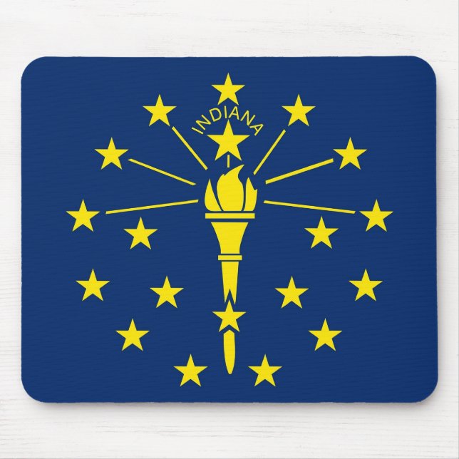 Tapis De Souris Mousepad avec Drapeau de l'état de l'Indiana - USA (Devant)