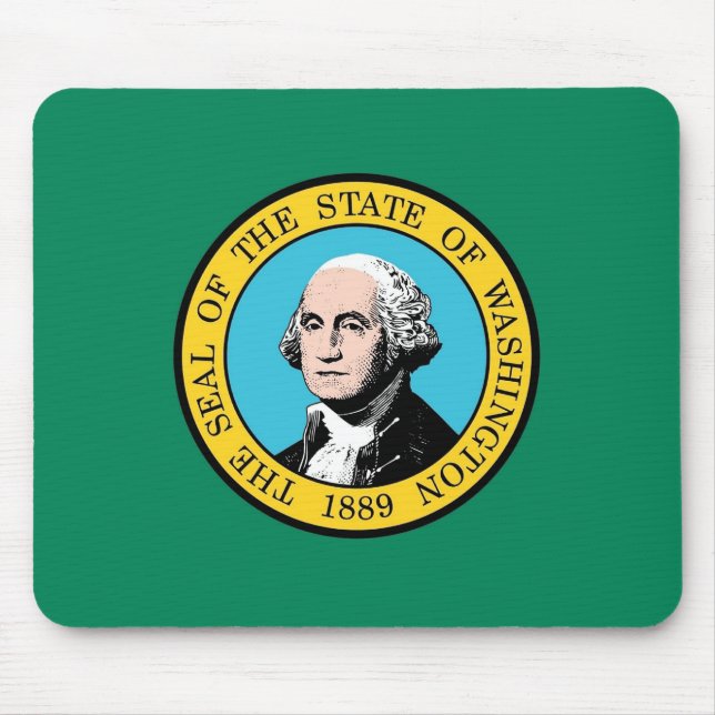 Tapis De Souris Mousepad avec Drapeau de l'Etat de Washington - US (Devant)