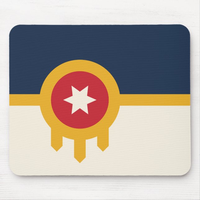 Tapis De Souris Mousepad avec Drapeau de Tulsa, Oklahoma (Devant)