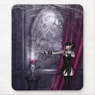 Tapis De Souris Mousepad avec la fille gothique d'imaginaire dans