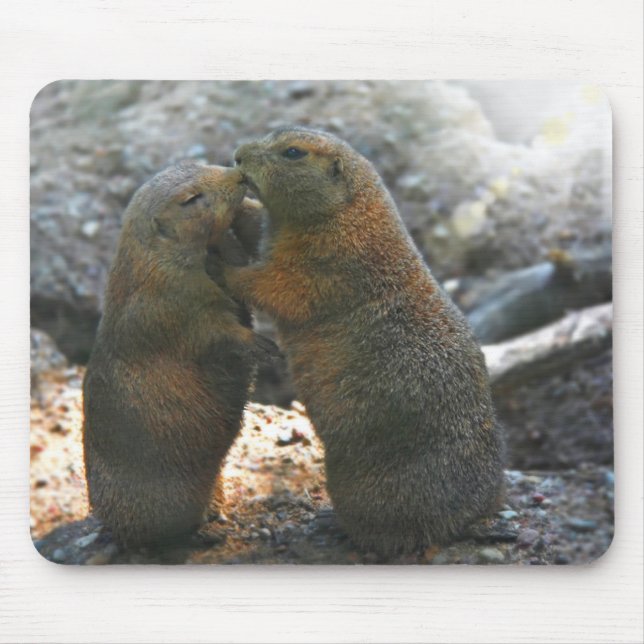 Tapis De Souris Mousepad avec les couples mignons de marmotte (Devant)