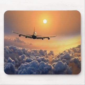 Tapis De Souris MousePad - Aviation avec pôr-do-sol