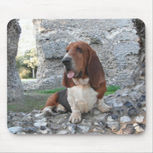 Tapis De Souris Mousepad Basset Hound Castle Ruin Visite