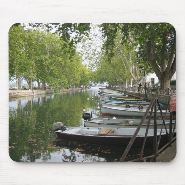 Tapis De Souris Mousepad : Bateaux, canal, lac Annecy, France (Devant)