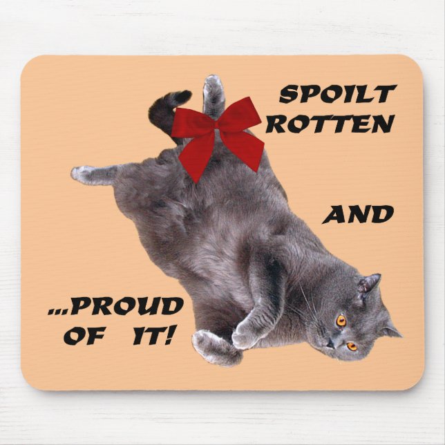 Tapis De Souris Mousepad britannique bleu de chat de Shorthair : (Devant)