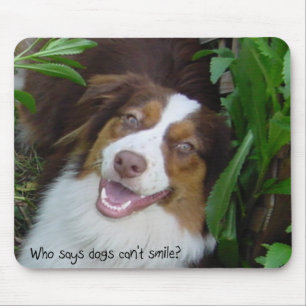 Tapis De Souris Mousepad, chien berger australien souriant