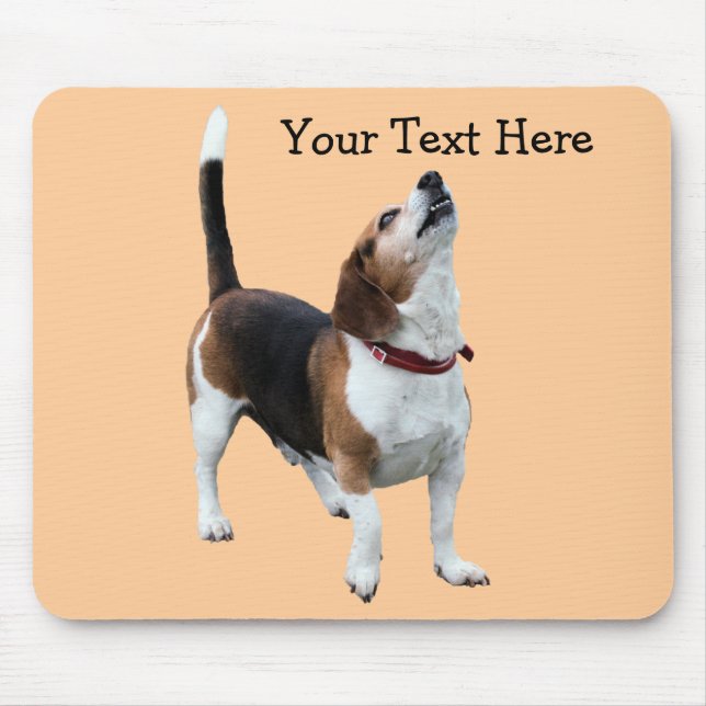 Tapis De Souris Mousepad, chien mignon Beagle hurlant (Devant)