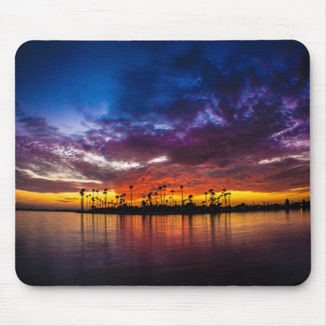 Tapis De Souris Mousepad - coucher du soleil d'arc-en-ciel de baie (Devant)