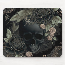 Mousepad crâne floral