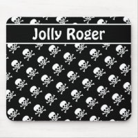 Mousepad crâne noir et blanc avec texte personnali