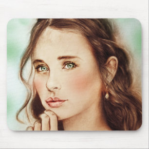Tapis De Souris Mousepad d'art vintage - Dame du printemps