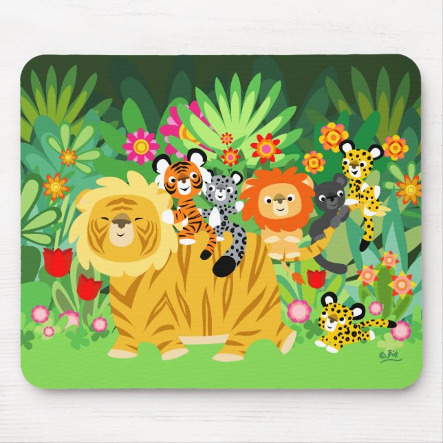 Tapis De Souris Mousepad de bande dessinée Liger et d'amis (Devant)