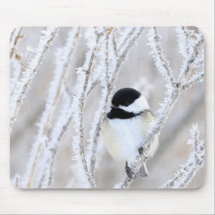 Tapis De Souris mousepad de chickadee couvert par noir