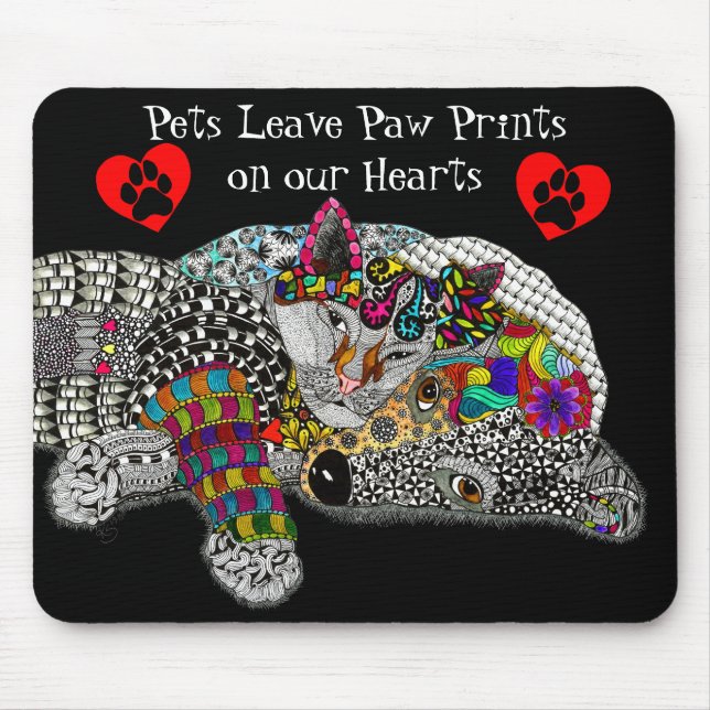 Tapis De Souris Mousepad de chien et de chat mignon et coloré (Devant)