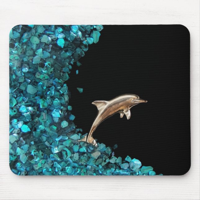 Tapis De Souris Mousepad de dauphin et de Paua Shell (Devant)