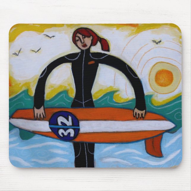 Tapis De Souris Mousepad de fille de surfer (Devant)