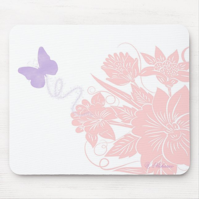 Tapis De Souris Mousepad de fleurs de papillon (Devant)